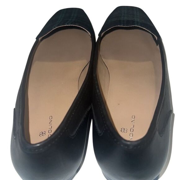 Bandolino Liberty Black Leather Green Plaid Slip On Flats Size 8.5 - Picture 7 of 8